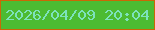 文字の大きさ：4、枠の色：ca6705、背景の色：4cbb32、文字の色：7de2bc 無料ブログパーツのブログ時計