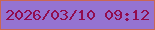文字の大きさ：3、枠の色：ca6753、背景の色：9573d1、文字の色：910c4f 無料ブログパーツのブログ時計