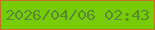 文字の大きさ：5、枠の色：ca6e2c、背景の色：77cc05、文字の色：578a31 無料ブログパーツのブログ時計