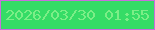 文字の大きさ：4、枠の色：ca6edd、背景の色：35dc66、文字の色：7cee87 無料ブログパーツのブログ時計