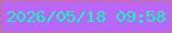 文字の大きさ：4、枠の色：ca6f86、背景の色：b967f8、文字の色：08ffb4 無料ブログパーツのブログ時計