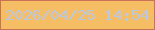 文字の大きさ：4、枠の色：ca7256、背景の色：f5be65、文字の色：bac8e3 無料ブログパーツのブログ時計
