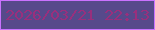 文字の大きさ：1、枠の色：ca72ff、背景の色：57498b、文字の色：992f7d 無料ブログパーツのブログ時計