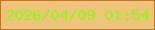 文字の大きさ：1、枠の色：ca732a、背景の色：eec37a、文字の色：92f913 無料ブログパーツのブログ時計