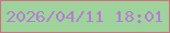 文字の大きさ：3、枠の色：ca7381、背景の色：9ed49c、文字の色：b77cd4 無料ブログパーツのブログ時計