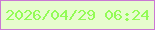 文字の大きさ：3、枠の色：ca78d4、背景の色：e7fcce、文字の色：93fb56 無料ブログパーツのブログ時計