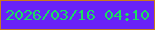 文字の大きさ：3、枠の色：ca791d、背景の色：6922f8、文字の色：1bdd61 無料ブログパーツのブログ時計