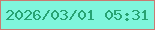 文字の大きさ：1、枠の色：ca7a71、背景の色：7ff6dc、文字の色：27a373 無料ブログパーツのブログ時計