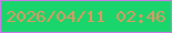 文字の大きさ：3、枠の色：ca7ae9、背景の色：1ad56b、文字の色：dd9863 無料ブログパーツのブログ時計