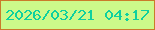 文字の大きさ：4、枠の色：ca7b2a、背景の色：ccf98a、文字の色：0ed09f 無料ブログパーツのブログ時計