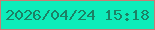 文字の大きさ：2、枠の色：ca7b73、背景の色：0decba、文字の色：1b8265 無料ブログパーツのブログ時計