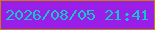 文字の大きさ：5、枠の色：ca7c07、背景の色：991ee7、文字の色：15c5c8 無料ブログパーツのブログ時計