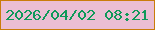 文字の大きさ：5、枠の色：ca7c0a、背景の色：ebbed3、文字の色：10995a 無料ブログパーツのブログ時計