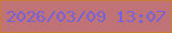 文字の大きさ：4、枠の色：ca7c36、背景の色：c07376、文字の色：7761d7 無料ブログパーツのブログ時計