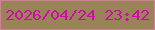 文字の大きさ：4、枠の色：ca8590、背景の色：9a8359、文字の色：d00ca8 無料ブログパーツのブログ時計