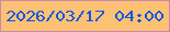 文字の大きさ：2、枠の色：ca87b0、背景の色：fdc174、文字の色：0e56e5 無料ブログパーツのブログ時計