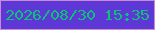 文字の大きさ：1、枠の色：ca8bd3、背景の色：5e38d6、文字の色：0cc279 無料ブログパーツのブログ時計