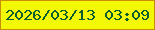 文字の大きさ：4、枠の色：ca8c09、背景の色：f2f806、文字の色：0a5e2d 無料ブログパーツのブログ時計