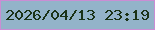 文字の大きさ：3、枠の色：ca8dd4、背景の色：93b3c9、文字の色：1a3217 無料ブログパーツのブログ時計