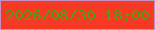文字の大きさ：4、枠の色：ca90bd、背景の色：f53925、文字の色：49a40c 無料ブログパーツのブログ時計