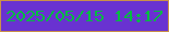 文字の大きさ：4、枠の色：ca9149、背景の色：6932d1、文字の色：05bb42 無料ブログパーツのブログ時計