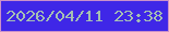 文字の大きさ：4、枠の色：ca91c9、背景の色：3f27e7、文字の色：a5bfb3 無料ブログパーツのブログ時計