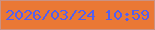 文字の大きさ：2、枠の色：ca9283、背景の色：ea7835、文字の色：535fef 無料ブログパーツのブログ時計