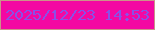文字の大きさ：4、枠の色：ca9389、背景の色：f308a2、文字の色：8851e7 無料ブログパーツのブログ時計