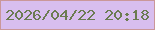 文字の大きさ：5、枠の色：ca9799、背景の色：d8beef、文字の色：6b7b51 無料ブログパーツのブログ時計