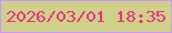 文字の大きさ：3、枠の色：ca98fe、背景の色：d0d089、文字の色：e63680 無料ブログパーツのブログ時計