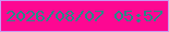 文字の大きさ：1、枠の色：ca99f2、背景の色：fd0892、文字の色：278a87 無料ブログパーツのブログ時計