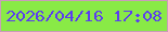 文字の大きさ：4、枠の色：ca9cb9、背景の色：89ea46、文字の色：5b3df0 無料ブログパーツのブログ時計