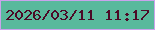 文字の大きさ：2、枠の色：caa3ec、背景の色：59b99c、文字の色：4c0a27 無料ブログパーツのブログ時計