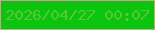 文字の大きさ：2、枠の色：caa48f、背景の色：0ac50e、文字の色：5ec43a 無料ブログパーツのブログ時計