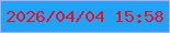 文字の大きさ：1、枠の色：caa4ee、背景の色：1ea4f9、文字の色：fb081b 無料ブログパーツのブログ時計