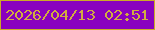 文字の大きさ：5、枠の色：caab27、背景の色：8901bf、文字の色：d2ad3f 無料ブログパーツのブログ時計