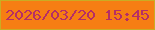 文字の大きさ：1、枠の色：caac23、背景の色：f67e13、文字の色：b52e66 無料ブログパーツのブログ時計