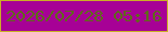 文字の大きさ：4、枠の色：caaf26、背景の色：a70196、文字の色：606a1a 無料ブログパーツのブログ時計