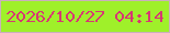 文字の大きさ：2、枠の色：caafbc、背景の色：9ff02a、文字の色：d73873 無料ブログパーツのブログ時計