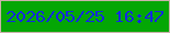 文字の大きさ：5、枠の色：cab2aa、背景の色：04a705、文字の色：142bdf 無料ブログパーツのブログ時計