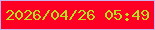 文字の大きさ：2、枠の色：cab2ec、背景の色：fd0023、文字の色：bae120 無料ブログパーツのブログ時計