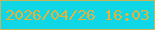 文字の大きさ：2、枠の色：cab455、背景の色：0fd7e6、文字の色：e6b238 無料ブログパーツのブログ時計