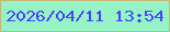 文字の大きさ：1、枠の色：cab477、背景の色：95f3c6、文字の色：4843fa 無料ブログパーツのブログ時計