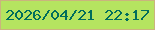 文字の大きさ：3、枠の色：cab47d、背景の色：b5e460、文字の色：006d5c 無料ブログパーツのブログ時計