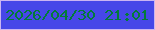文字の大きさ：4、枠の色：cab5f2、背景の色：4647e8、文字の色：027b39 無料ブログパーツのブログ時計