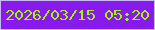文字の大きさ：3、枠の色：cab7f8、背景の色：881aed、文字の色：a4f607 無料ブログパーツのブログ時計