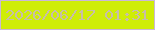 文字の大きさ：2、枠の色：cab8d7、背景の色：cfed07、文字の色：c8bea9 無料ブログパーツのブログ時計