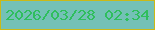 文字の大きさ：5、枠の色：cab917、背景の色：74c1b6、文字の色：2fbe5d 無料ブログパーツのブログ時計