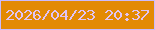 文字の大きさ：5、枠の色：cabbfd、背景の色：e38a04、文字の色：e0c4f5 無料ブログパーツのブログ時計