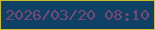 文字の大きさ：3、枠の色：cabd27、背景の色：0f4066、文字の色：774973 無料ブログパーツのブログ時計